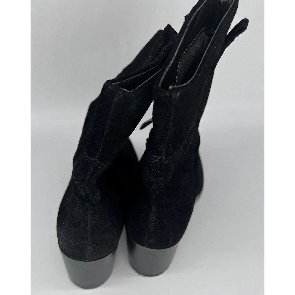 ADRIENNE VITTADINI Women’s Size 8.5 Fonzie Black Suede Ankle Boots Booties